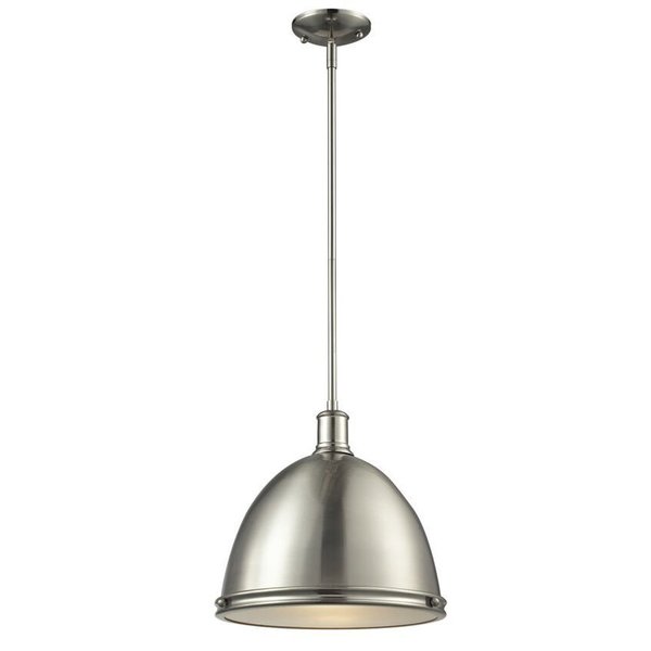 Z-Lite Mason 1 Light Pendant, Brushed Nickel 710P13-BN